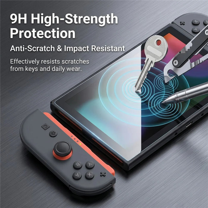 2Pcs For Nintendo Switch 2 Screen Protector Ultra Clear Tempered Glass Film with Dust-Free Installation Tool - Transparent - 3