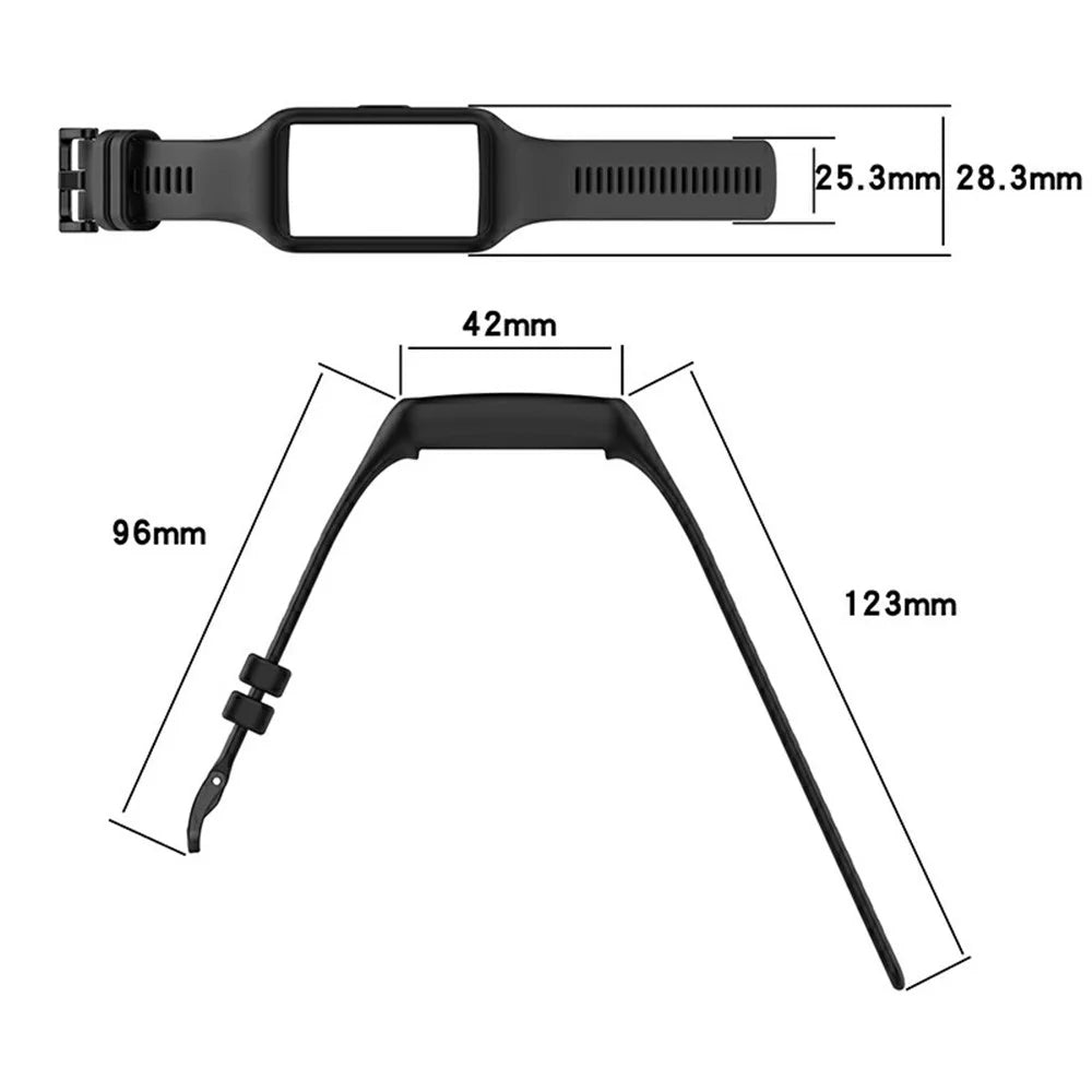 Integrated Soft Silicone Watchband Bracelet Wrist Strap Replacement for Huawei Band 6/Band 7/Honor Band 6 - Red - 6