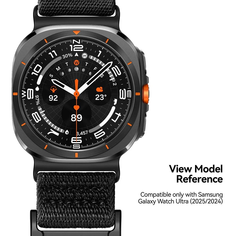 AULUMU CS03 For Samsung Galaxy Watch Ultra2 47mm / Watch Ultra (2025) 47mm / Watch Ultra 47mm Quick Release Strap Magnetic Microfiber Wristband - Black - 3
