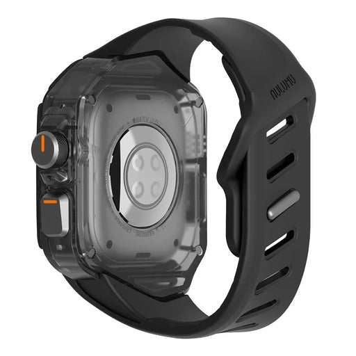 AULUMU A01 For Apple Watch Ultra 2 49mm  /  Ultra 49mm Fluoroelastomer Strap with Integrated Carbon Fiber + PC Watch Case - Black - 2
