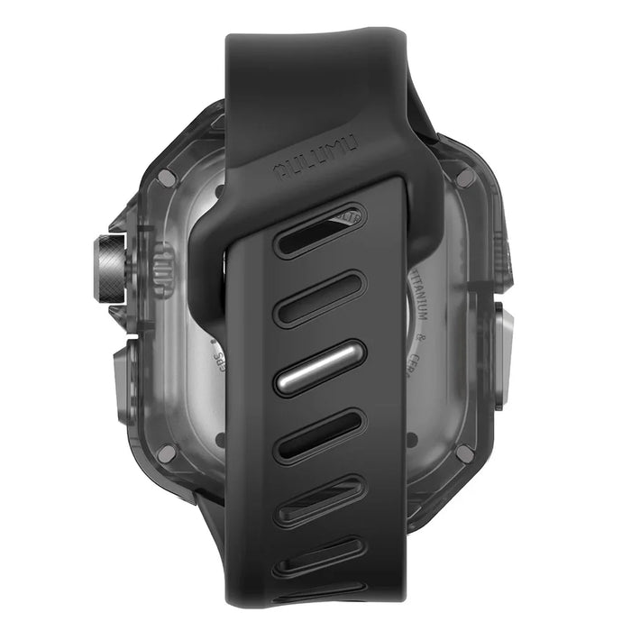 AULUMU A01 For Apple Watch Ultra 2 49mm  /  Ultra 49mm Fluoroelastomer Strap with Integrated Carbon Fiber + PC Watch Case - Black - 3