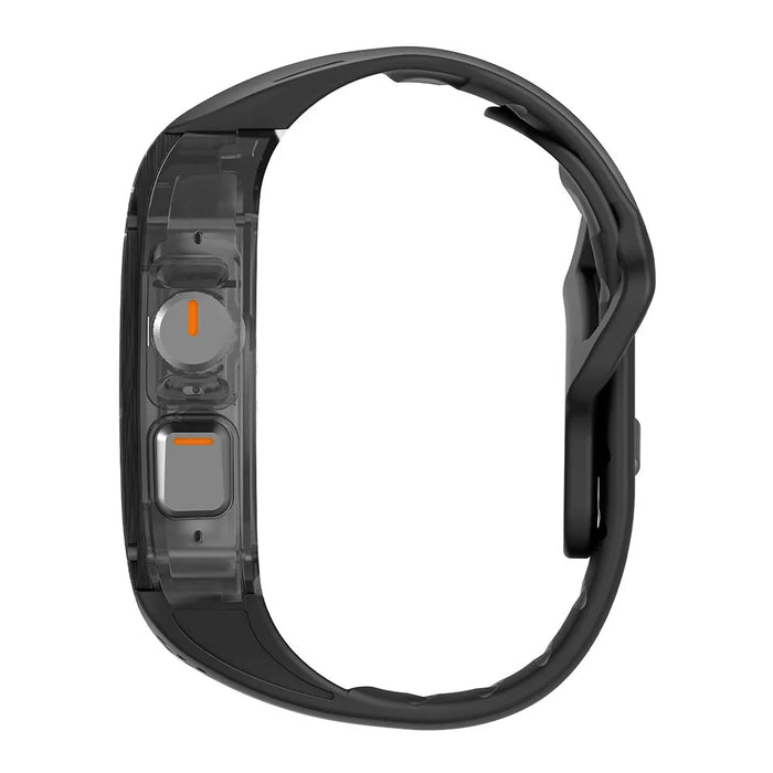 AULUMU A01 For Apple Watch Ultra 2 49mm  /  Ultra 49mm Fluoroelastomer Strap with Integrated Carbon Fiber + PC Watch Case - Black - 5