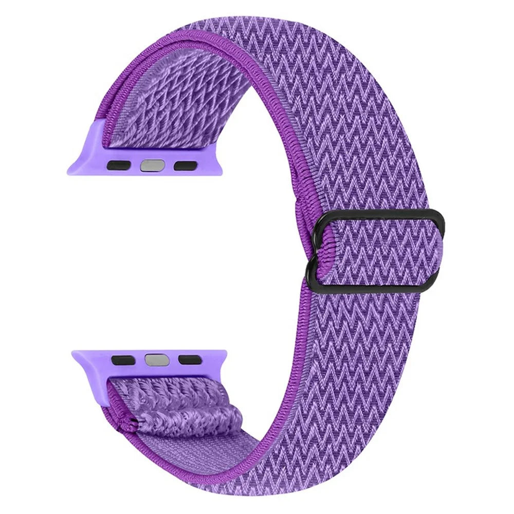 Replacement Braided Nylon Watchband Bracelet Strap Belt for Apple Watch Series 11 10 42mm / 9 8 7 41mm / SE3 SE2 SE 6 5 4 40mm / 3 2 1 38mm - Purple - 1