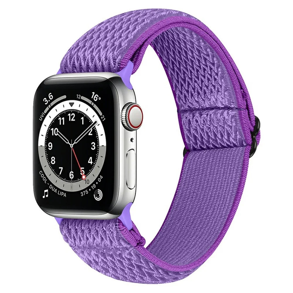Replacement Braided Nylon Watchband Bracelet Strap Belt for Apple Watch Series 11 10 42mm / 9 8 7 41mm / SE3 SE2 SE 6 5 4 40mm / 3 2 1 38mm - Purple - 2