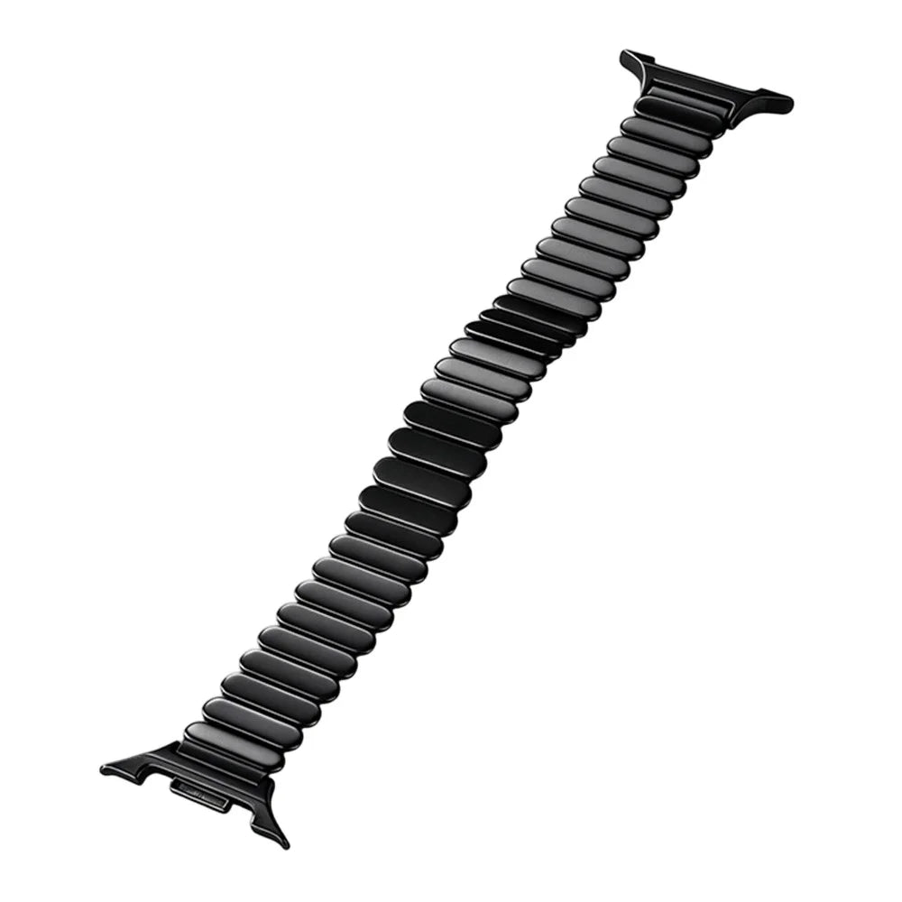Oval Shape Link Watch Band for Samsung Galaxy Watch8 44mm / 40mm / Classic 46mm Stainless Steel Wrist Strap with Butterfly Clasp - Black - 1