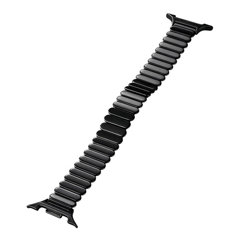 Oval Shape Link Watch Band for Samsung Galaxy Watch8 44mm / 40mm / Classic 46mm Stainless Steel Wrist Strap with Butterfly Clasp - Black - 1
