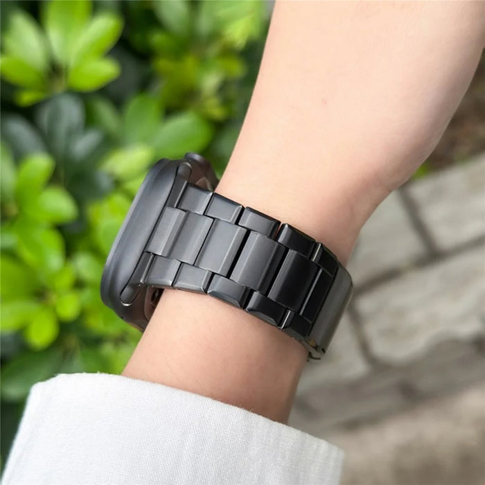 Watch Band for Apple Watch Ultra 3 2 1 49mm / Series 11 10 46mm / 9 8 7 45mm / SE3 SE2 SE 6 5 4 44mm / 3 2 1 42mm Titanium Alloy Metal Wristband - Black - 6