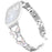 Watch Band for 	Fitbit Versa 4 / Versa 3 / Sense 2 , Butterfly Rhinestone Decor Metal Chain Wrist Strap - Silver - 1