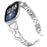 Watch Band for 	Fitbit Versa 4 / Versa 3 / Sense 2 , Butterfly Rhinestone Decor Metal Chain Wrist Strap - Silver - 2