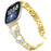 Watch Band for Fitbit Versa 4 / Versa 3 / Sense 2 , Butterfly Rhinestone Decor Electroplated Alloy Strap - Gold / Glitter Shell - 2