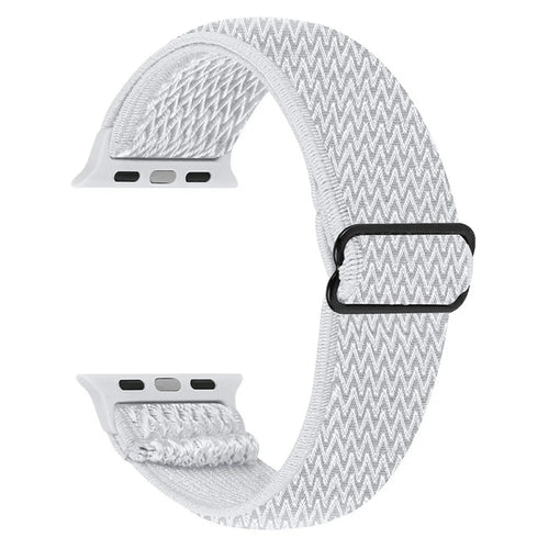 Braided Nylon Adjustable Watch Band Replacement Bracelet Strap for Apple Watch Ultra 49mm / Series 8 45mm / 7 45mm / 1 / 2 / 3 42mm 4 / 5 / 6 / SE / SE (2022) 44mm - White - 1