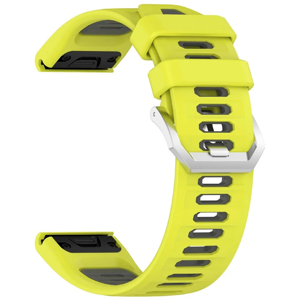 For Huami Amazfit T-Rex Ultra 2 Silicone Band Dual Color Sports Watch Strap - Lime+Grey - 3