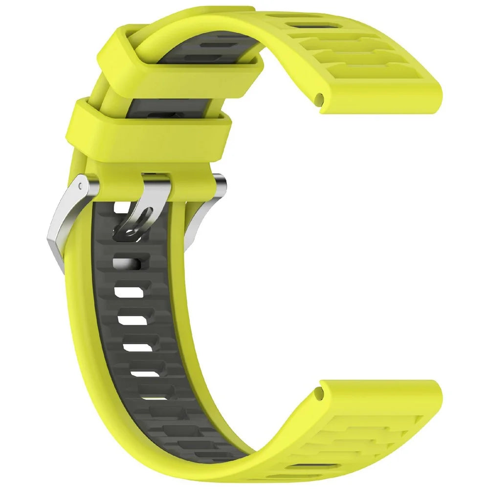 For Huami Amazfit T-Rex Ultra 2 Silicone Band Dual Color Sports Watch Strap - Lime+Grey - 4