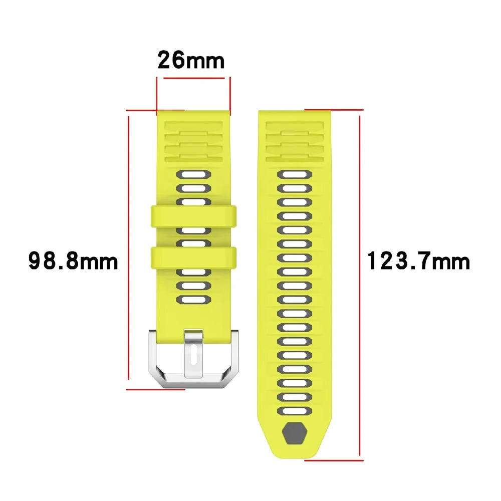 For Huami Amazfit T-Rex Ultra 2 Silicone Band Dual Color Sports Watch Strap - Lime+Grey - 6