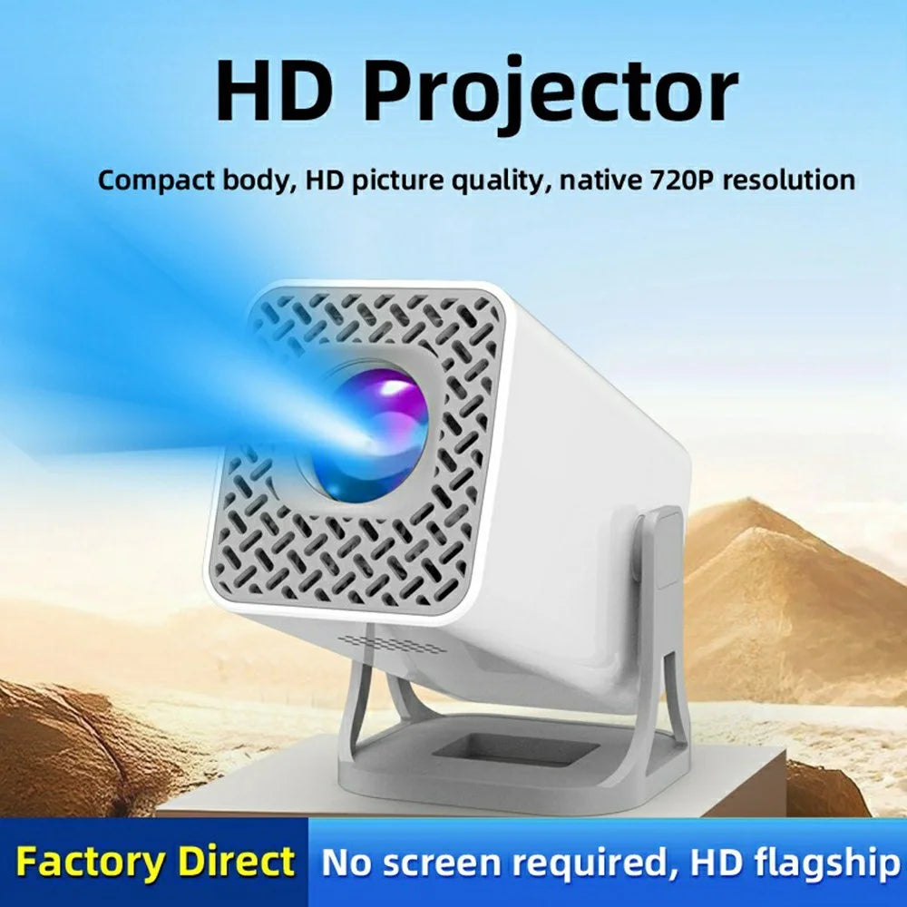P40 Smart Projector Native 720P HD Portable Mini Projector 5G WiFi Wireless Screen Mirroring Home Theater - White  /  EU Plug - 2