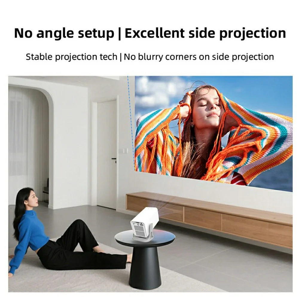 P40 Smart Projector Native 720P HD Portable Mini Projector 5G WiFi Wireless Screen Mirroring Home Theater - White  /  EU Plug - 5