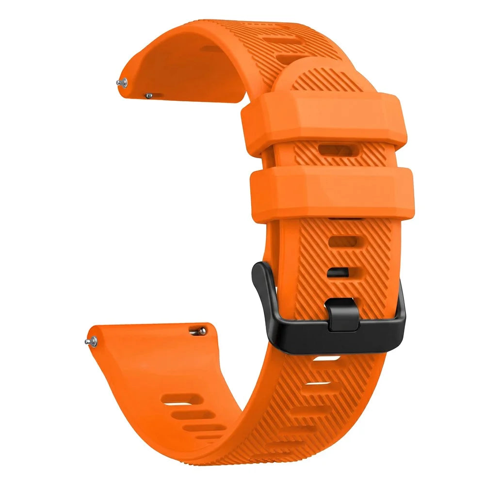 22mm Silicone Strap for Garmin Forerunner 745 / Huawei Watch GT Runner 2 / Samsung Galaxy Watch3 45mm Diagonal Textured Sports Band Replacement - Orange - 2