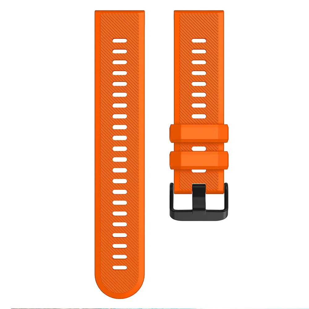22mm Silicone Strap for Garmin Forerunner 745 / Huawei Watch GT Runner 2 / Samsung Galaxy Watch3 45mm Diagonal Textured Sports Band Replacement - Orange - 3