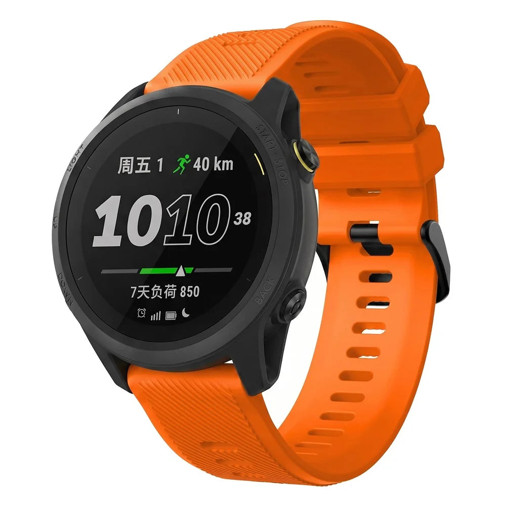 22mm Silicone Strap for Garmin Forerunner 745 / Huawei Watch GT Runner 2 / Samsung Galaxy Watch3 45mm Diagonal Textured Sports Band Replacement - Orange - 4