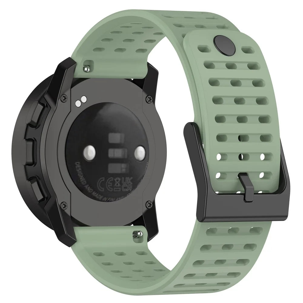22mm Silicone Watch Strap for Suunto 9 Peak Pro / Huawei Watch GT 6 46mm / GT 5 46mm Sports Replacement Band - Lake Green - 1