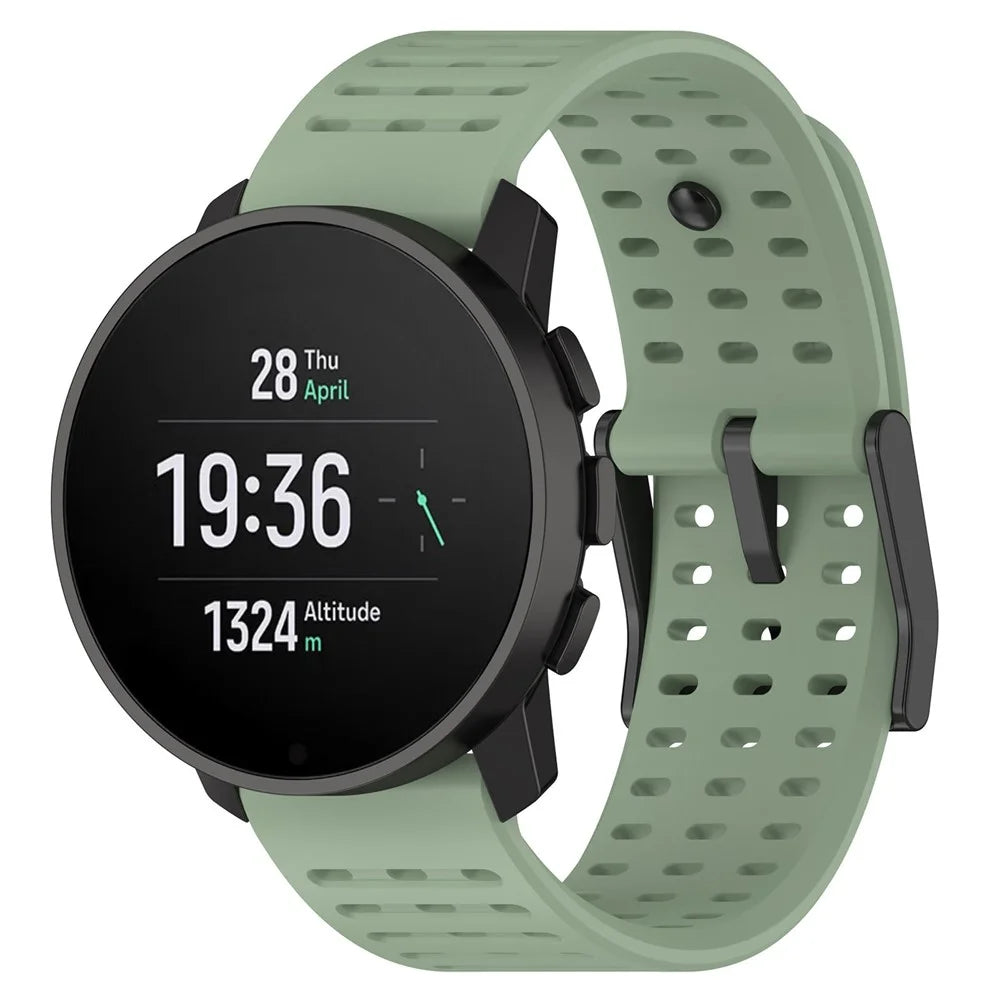 22mm Silicone Watch Strap for Suunto 9 Peak Pro / Huawei Watch GT 6 46mm / GT 5 46mm Sports Replacement Band - Lake Green - 4