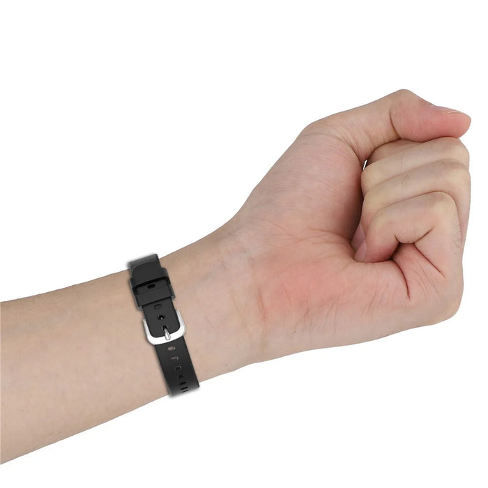 For Google Fitbit Air Adjustable Watchband TPU Strap with Transparent Watch Case - Black - 7