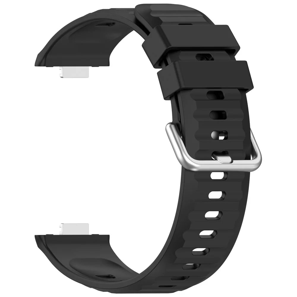 Silicone Strap For Huawei Watch Fit 5 Pro / Fit 5 / Fit 4 Pro / Fit 4 / Fit 3 , Quick Release Wristband with Metal Buckle - Black - 3