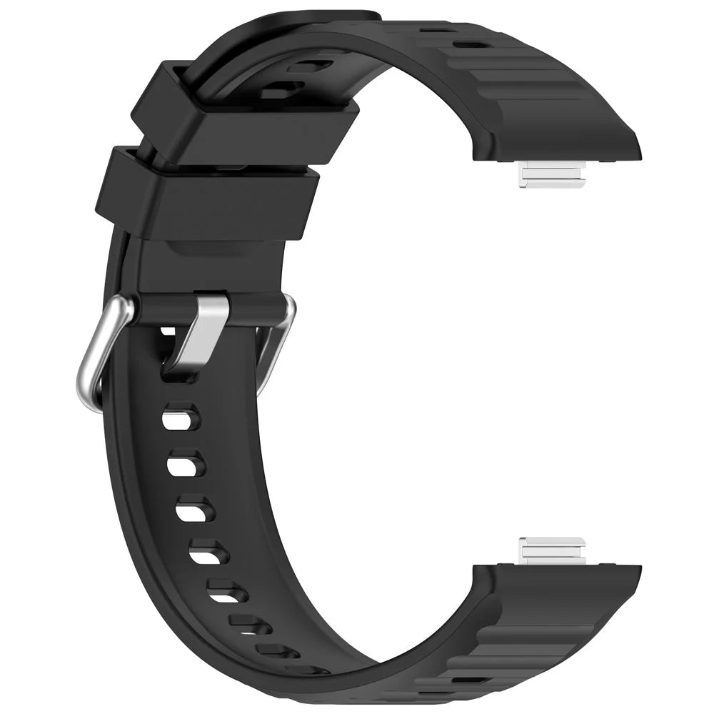 Silicone Strap For Huawei Watch Fit 5 Pro / Fit 5 / Fit 4 Pro / Fit 4 / Fit 3 , Quick Release Wristband with Metal Buckle - Black - 4