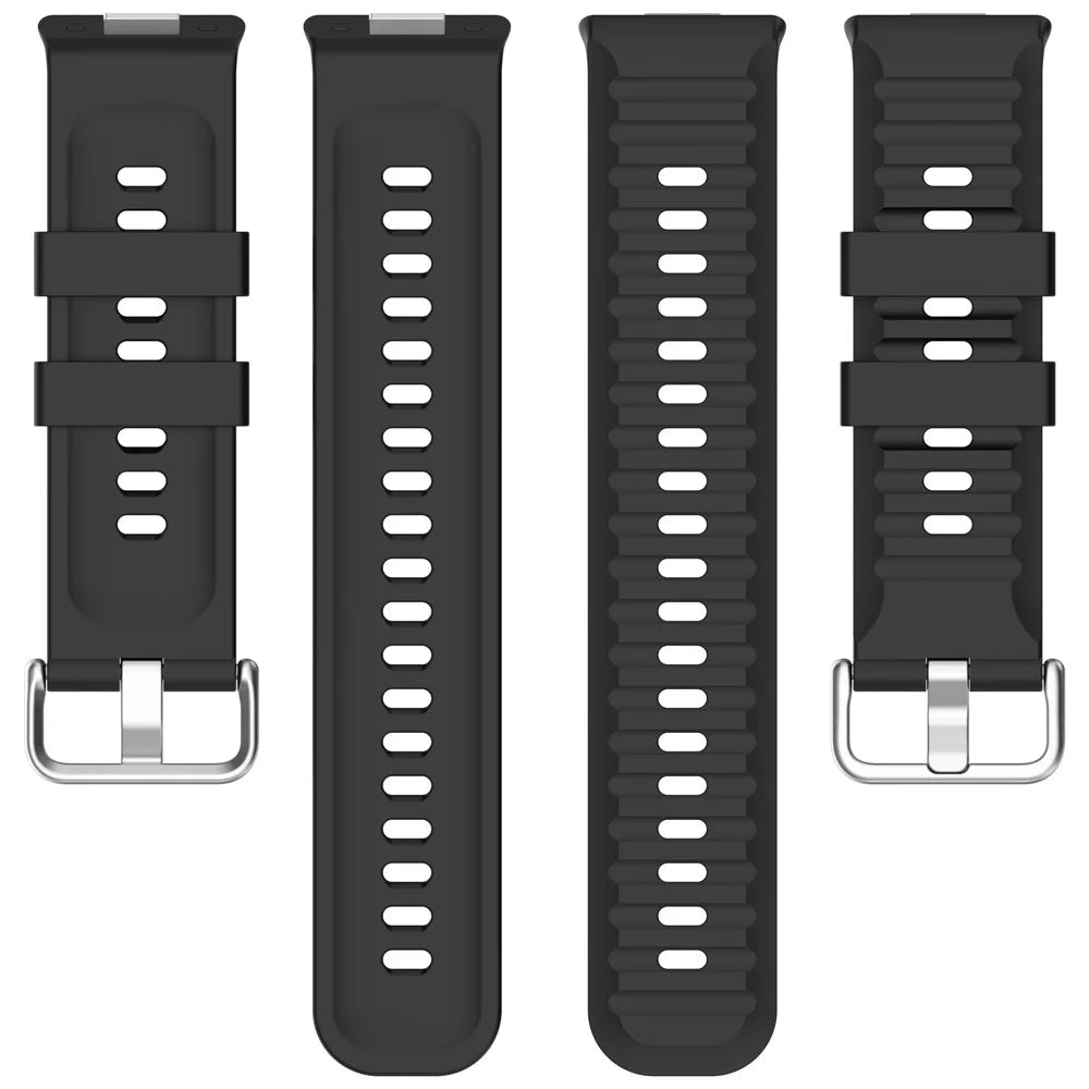 Silicone Strap For Huawei Watch Fit 5 Pro / Fit 5 / Fit 4 Pro / Fit 4 / Fit 3 , Quick Release Wristband with Metal Buckle - Black - 5