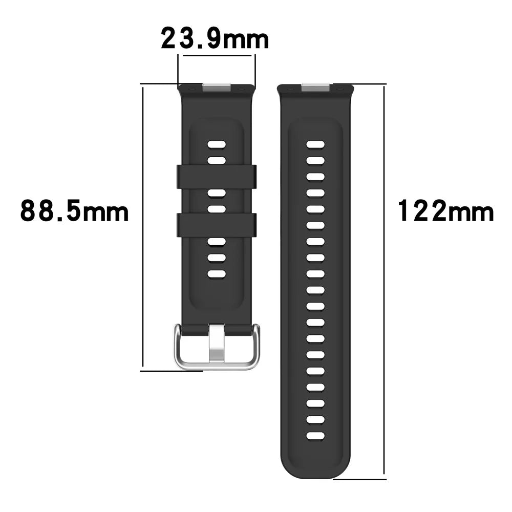 Silicone Strap For Huawei Watch Fit 5 Pro / Fit 5 / Fit 4 Pro / Fit 4 / Fit 3 , Quick Release Wristband with Metal Buckle - Black - 7