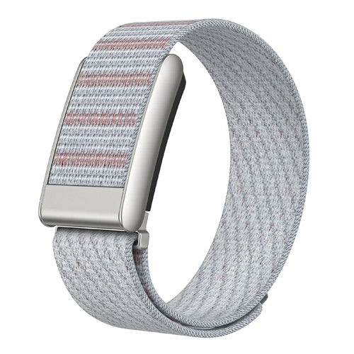 Woven Elastic Band for WHOOP 5.0 / 5.0 One / 5.0 Peak , Magic Tape Loop Nylon Sports Strap Wristband - Twill / White - 1
