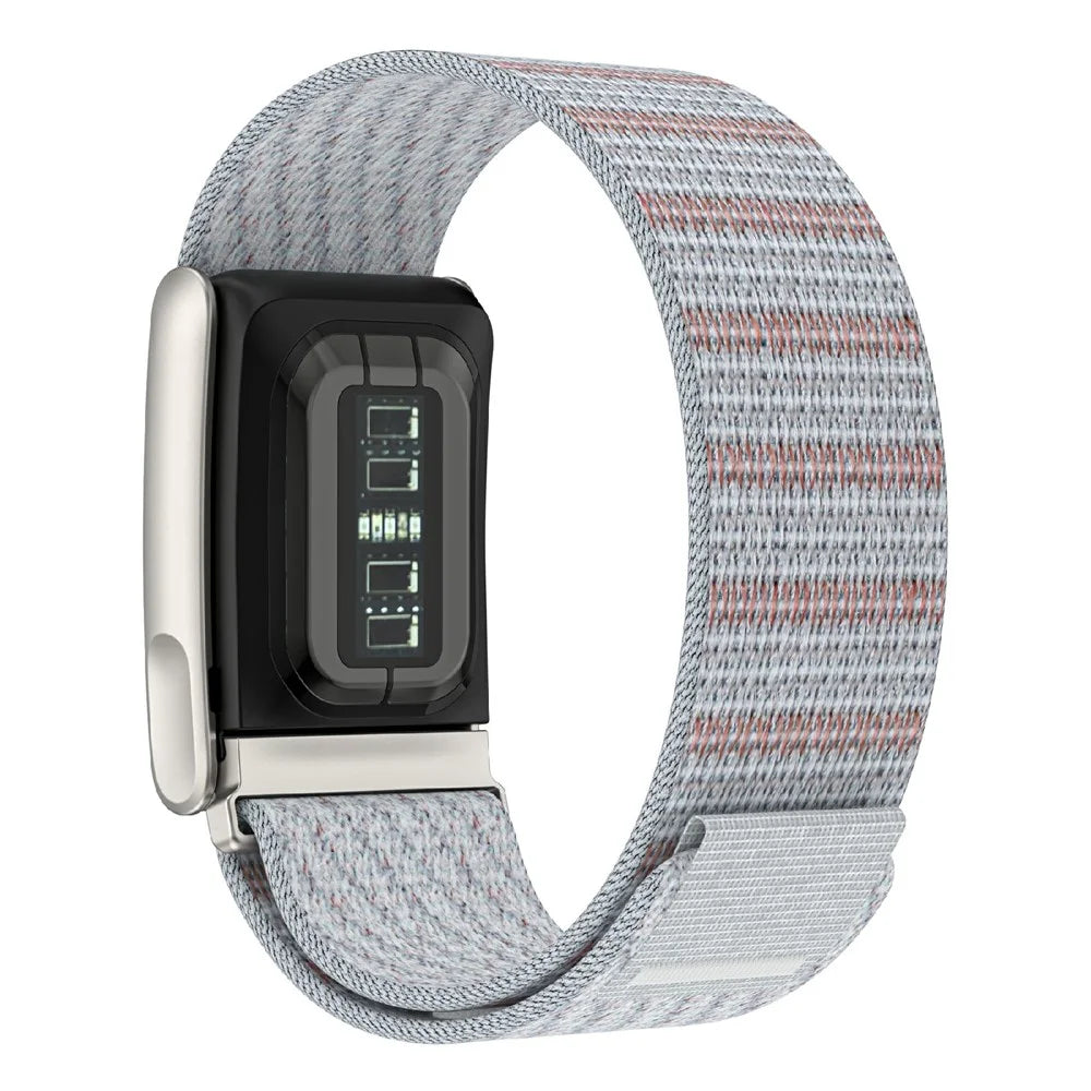Woven Elastic Band for WHOOP LIFE / 5.0 LIFE MG , Magic Tape Loop Nylon Sports Strap Wristband - Twill / White - 2