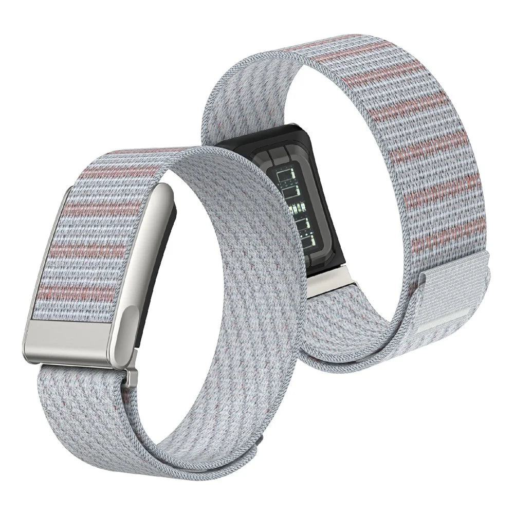 Woven Elastic Band for WHOOP LIFE / 5.0 LIFE MG , Magic Tape Loop Nylon Sports Strap Wristband - Twill / White - 3