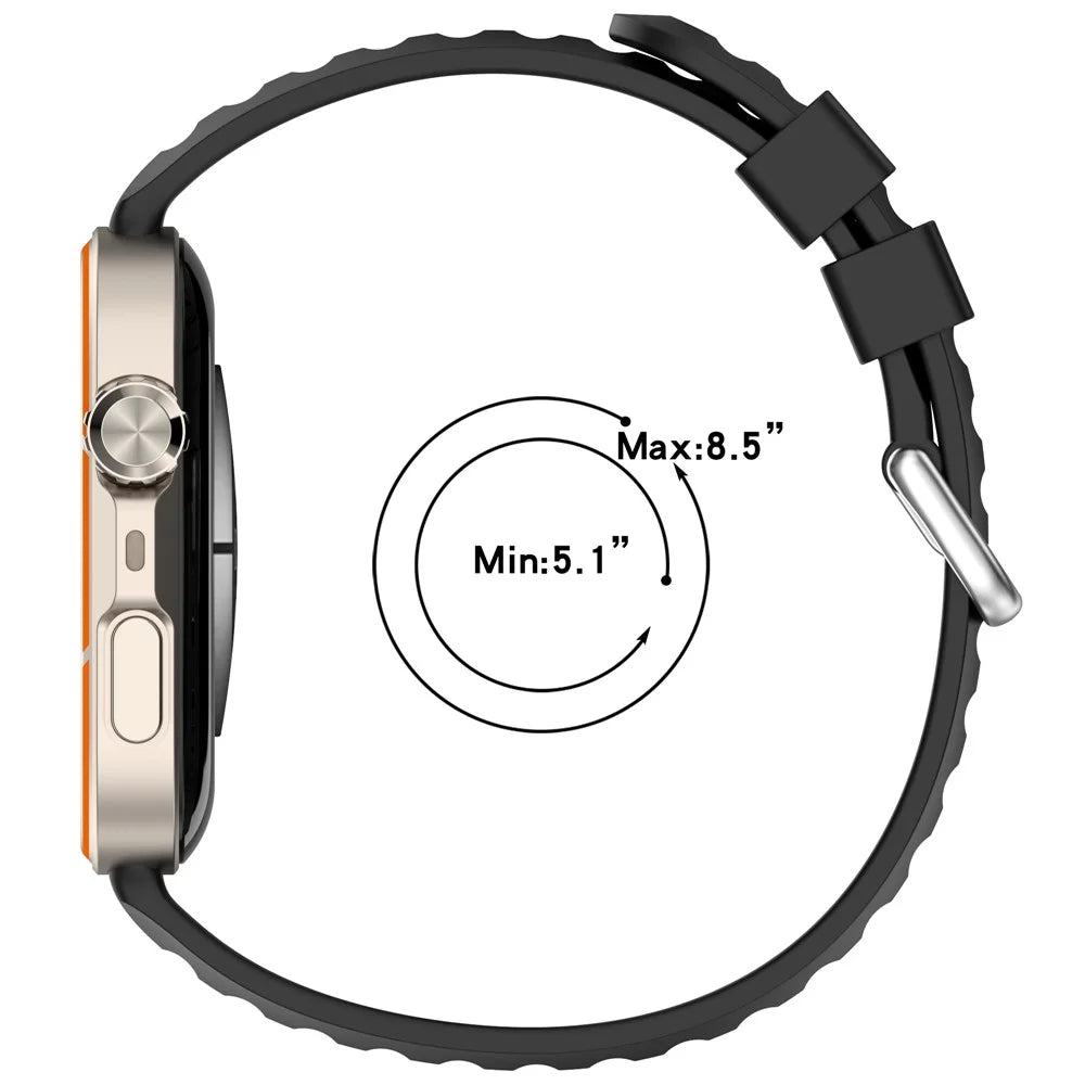 For Huawei Watch Fit 5 Pro Strap Silicone Sports Replacement Watch Band with Silver Buckle - Black - 7