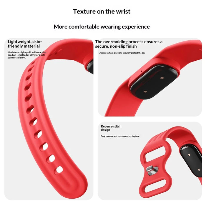 Size L Silicone Strap for Google Fitbit Air Butterfly Buckle Sweatproof Sports Band - Red - 6