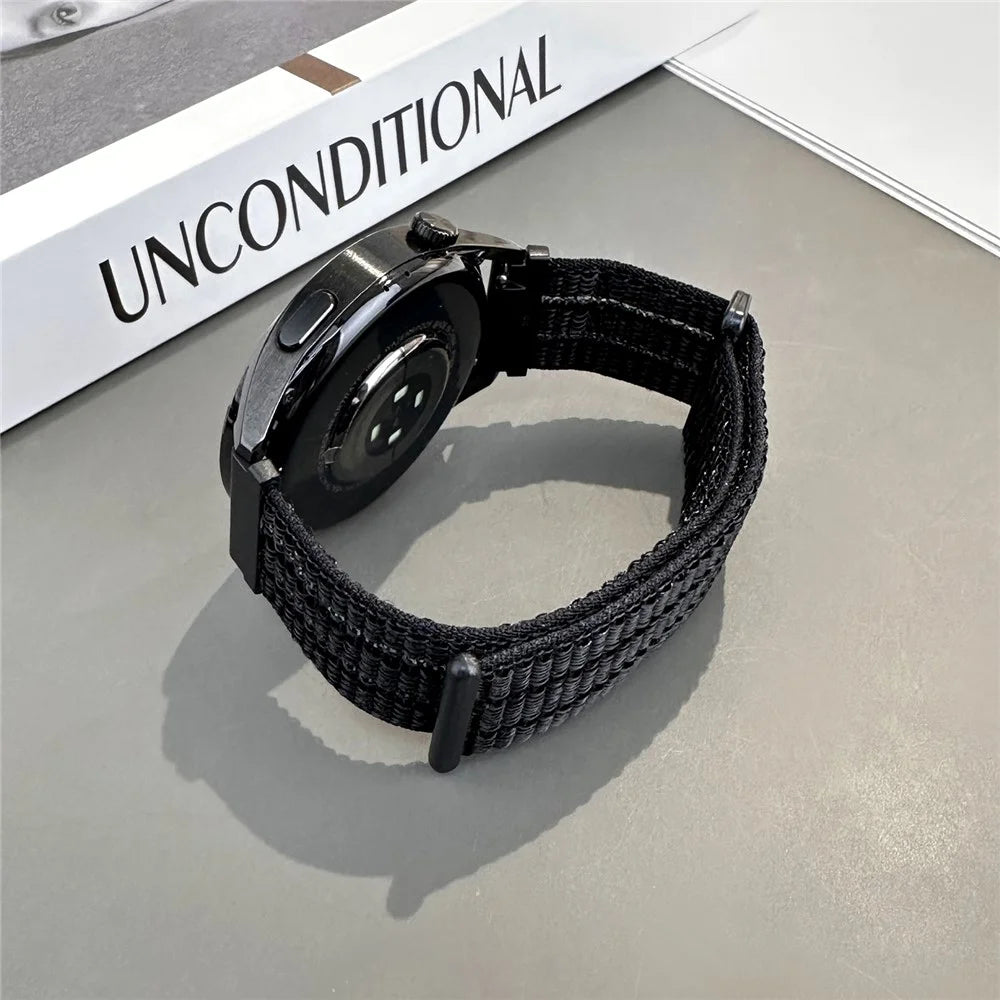 18mm Nylon Sport Loop Band for Huawei Watch GT 6 41mm  /  GT 5 41mm  /  GT 4 41mm Breathable Watch Strap - Black - 4
