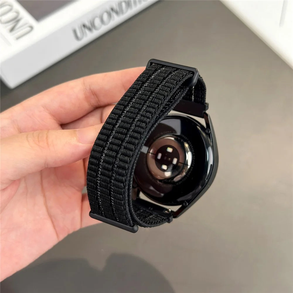 18mm Nylon Sport Loop Band for Huawei Watch GT 6 41mm  /  GT 5 41mm  /  GT 4 41mm Breathable Watch Strap - Black - 5