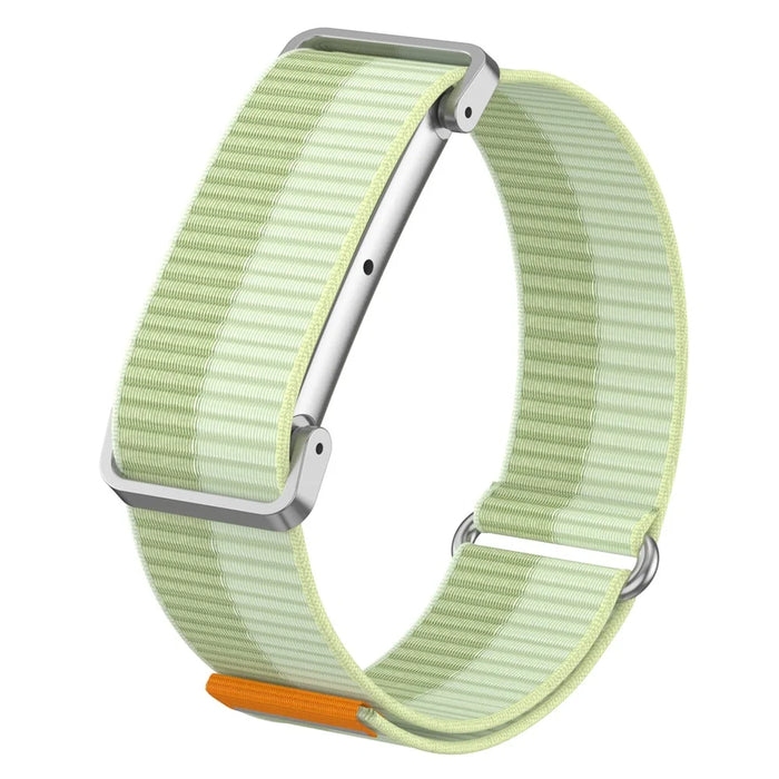 For Google Fitbit Air Nylon Loop Band Adjustable Magic Tape Replacement Watch Strap with Metal Protective Case - Mint Green - 2