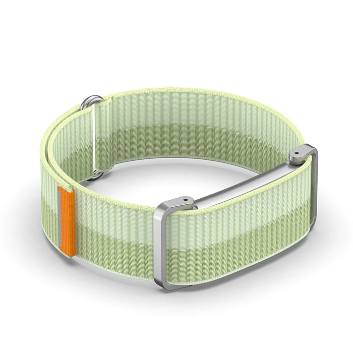 For Google Fitbit Air Nylon Loop Band Adjustable Magic Tape Replacement Watch Strap with Metal Protective Case - Mint Green - 5