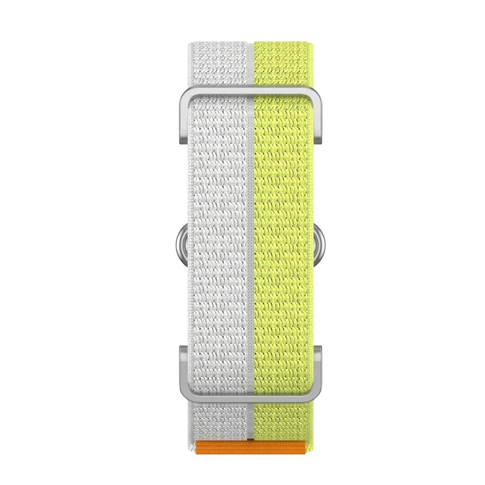 For Google Fitbit Air Band Breathable Nylon Sport Loop Magic Tape Strap with Metal Protective Case - Yellow - 4