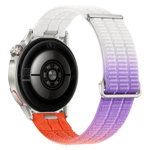 For Huawei Watch GT 6 41mm Band Magic Tape Quick Release 18mm Nylon Loop Breathable Watch Strap - Dawn Orange - 1