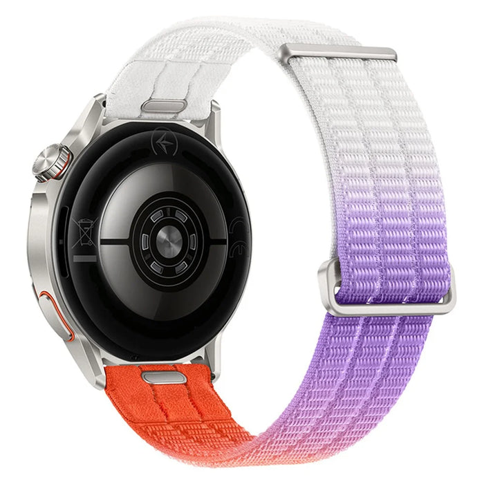 For Huawei Watch GT 6 41mm Band Magic Tape Quick Release 18mm Nylon Loop Breathable Watch Strap - Dawn Orange - 1