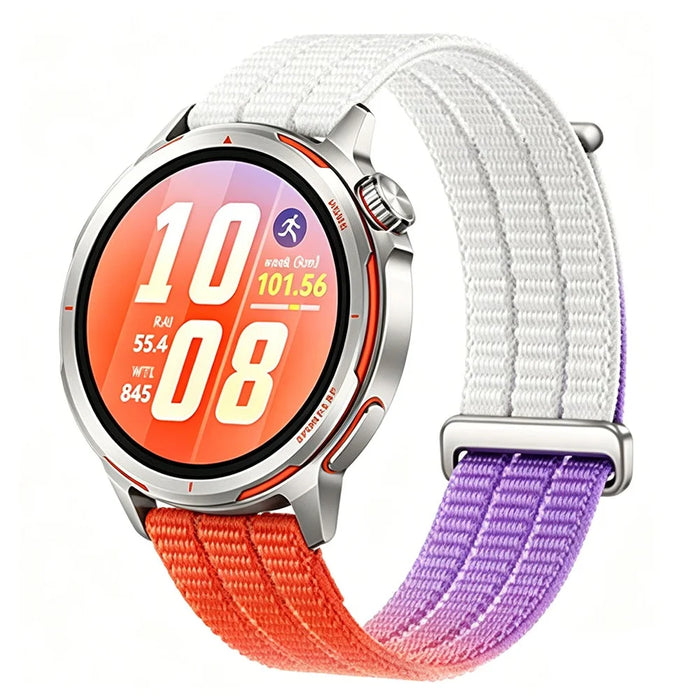 For Huawei Watch GT 6 41mm Band Magic Tape Quick Release 18mm Nylon Loop Breathable Watch Strap - Dawn Orange - 2