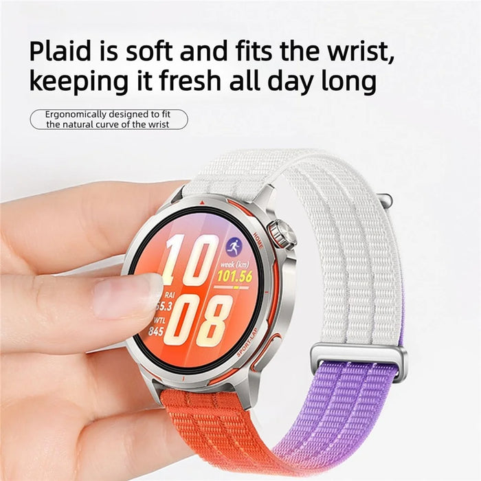For Huawei Watch GT 6 41mm Band Magic Tape Quick Release 18mm Nylon Loop Breathable Watch Strap - Dawn Orange - 6