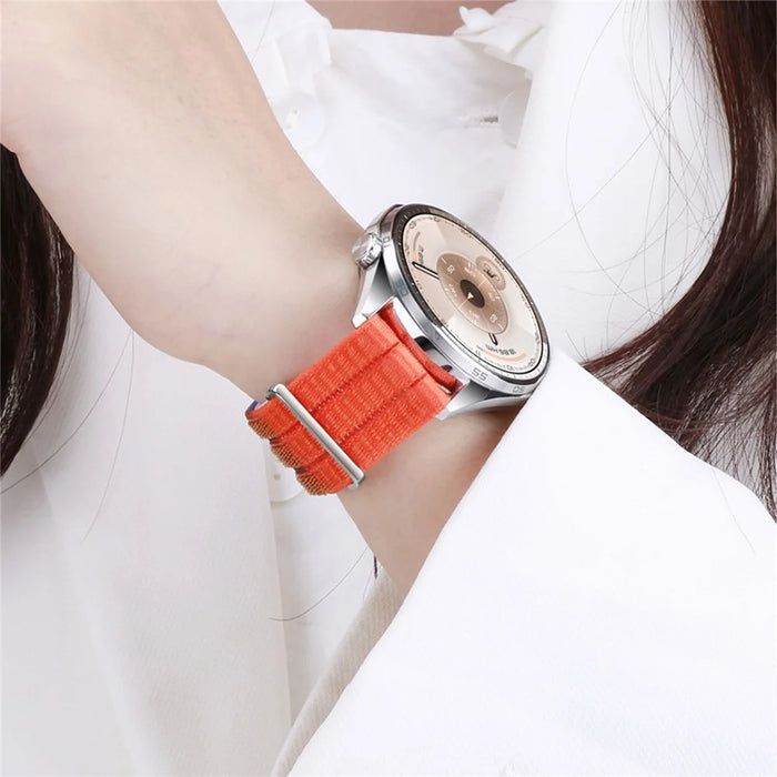 For Huawei Watch GT 6 41mm Band Magic Tape Quick Release 18mm Nylon Loop Breathable Watch Strap - Dawn Orange - 7