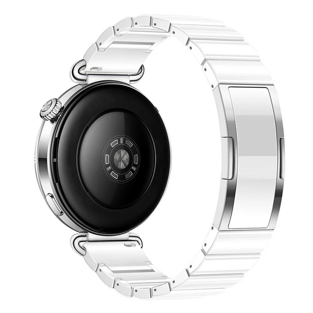18mm Ceramic-like Watch Band for Huawei Watch GT 6 41mm / GT 5 41mm / GT 4 41mm One Bead Adjustable Strap - White - 1