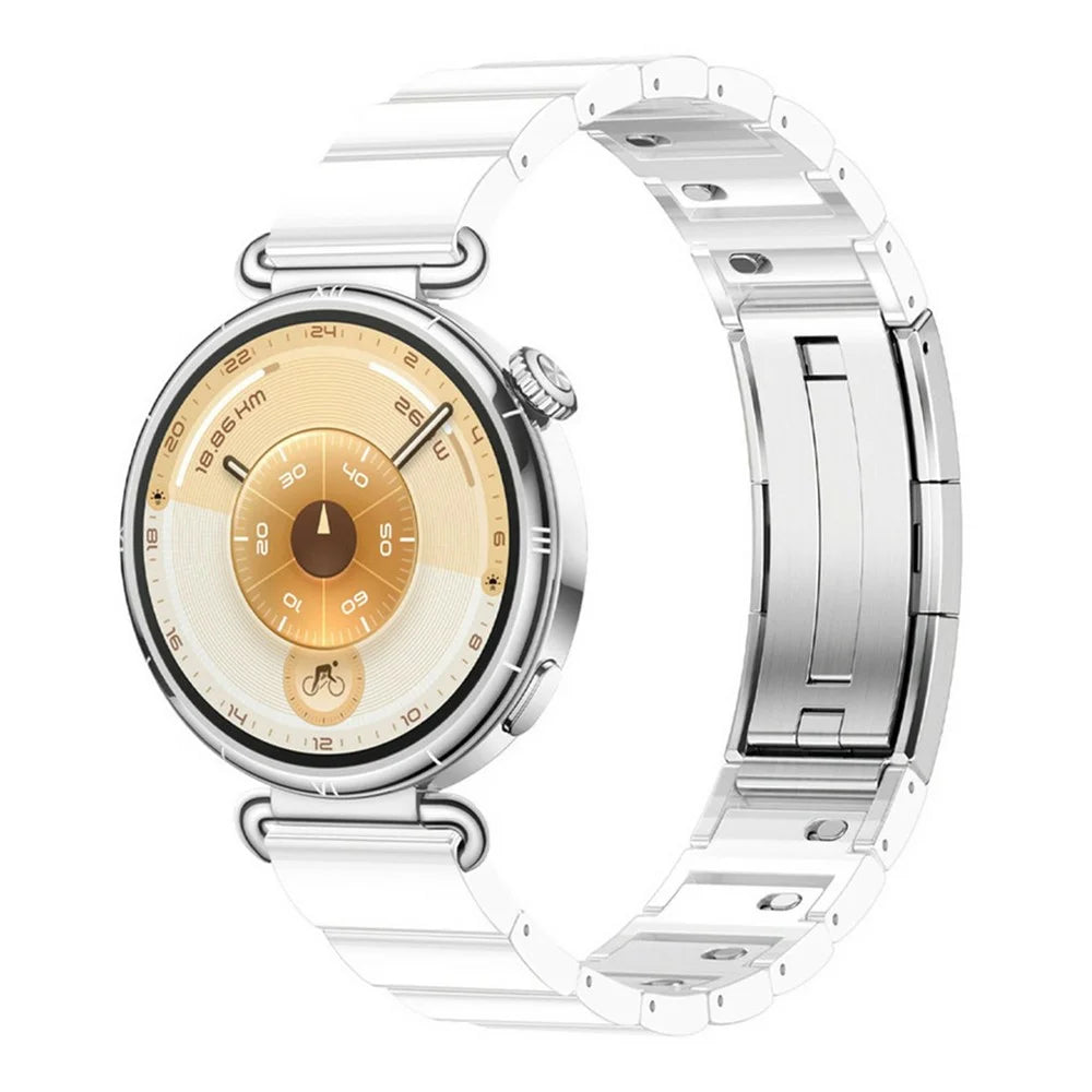 18mm Ceramic-like Watch Band for Huawei Watch GT 6 41mm / GT 5 41mm / GT 4 41mm One Bead Adjustable Strap - White - 2