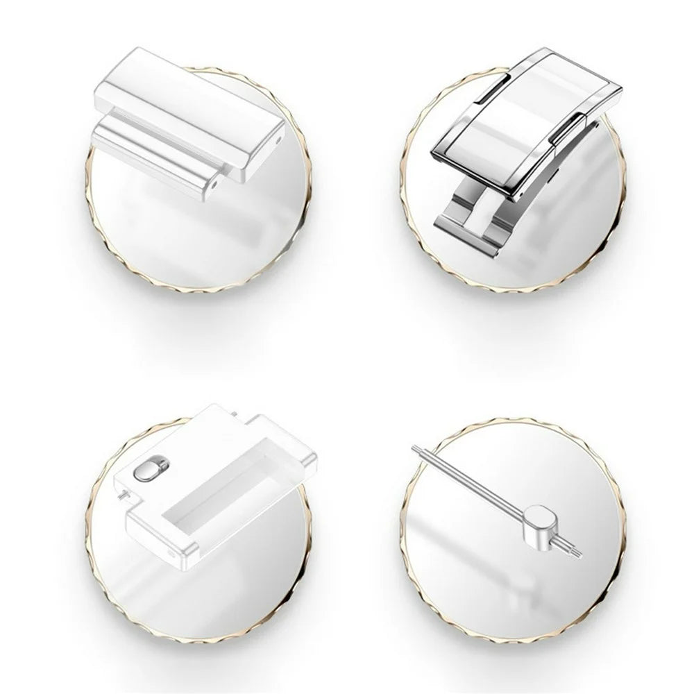 18mm Ceramic-like Watch Band for Huawei Watch GT 6 41mm / GT 5 41mm / GT 4 41mm One Bead Adjustable Strap - White - 6