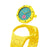 For Swatch Royal Pop Ceramic Strap Solid Color Watch Band Replacement with Integrated Watch Case - Yellow / 3 O'clock Direction - 5