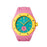 For Swatch Royal Pop Silicone Band with Ceramic Case Watch Strap Replacement - Pink / 3 O'Clock Crown - 3